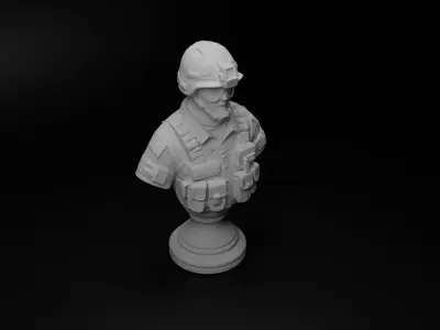 Modern Special Forces Soldier Bust Chess 3D print model purchase