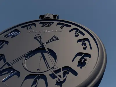 Mechanical  Pocket Watch Low-poly 3D model