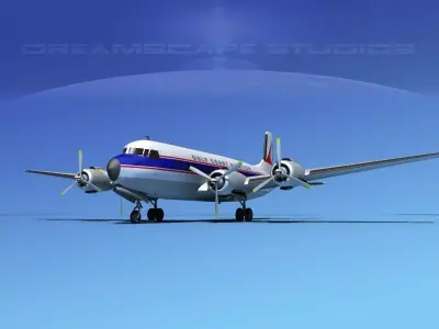 Douglas DC-7B Gulf Coast Aviation 3D model