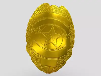 Police Badge 2 Low-poly 3D model