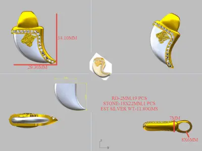 african lion claw necklace 3D print model