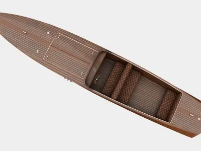 Wooden Run Boat 3D model