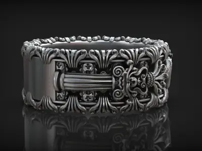 Medusa Gorgona Head Greek Antique Myth Ornamental Ring 3D print model