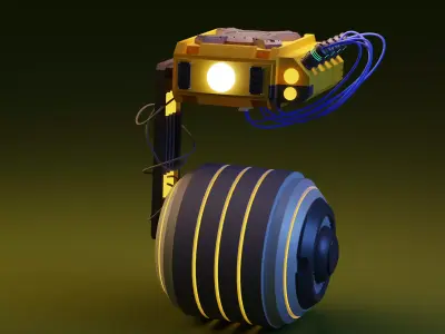 Robot on Wheel 3D model purchase
