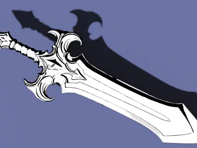 Fantasy Sword 3D Model 3D model