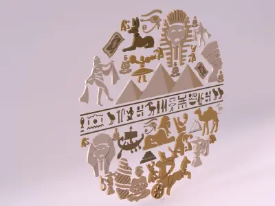 Egyptian Symbols - 038 Low-poly 3D model