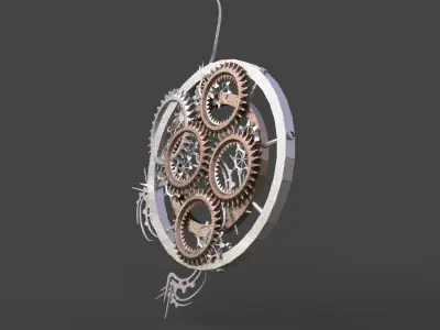 Edwardian  cog wheel Low-poly 3D model