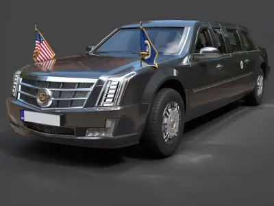 United States Presidential Limousine Ultra High-Poly Masterpiece 3D model