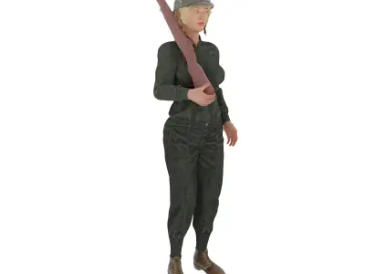 Female American Soldier 3D print model