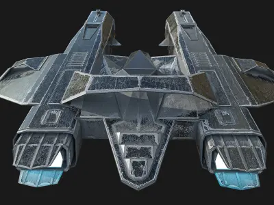 Spaceship Fighter N6 Low-poly 3D model