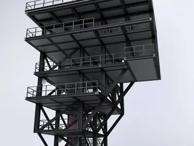 Rocket launch complex platform 3D model