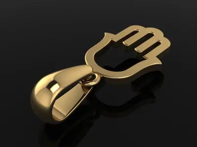 DAINTY HAMSA PENDANT FRAME CHARM 3D print model