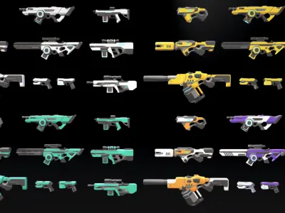 3D Props - Sci-fi Gun Low-poly 3D model