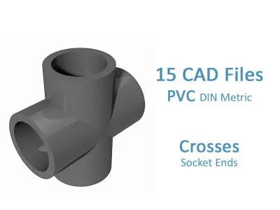 PVC Crosses - Socket Ends Free 3D model