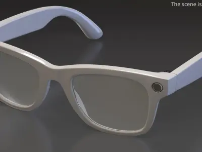 AI Camera Smart Glasses Wearable Electronics Beige 3D model