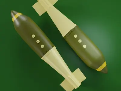British  general purpose bomb 3D print model Low-poly 3D model