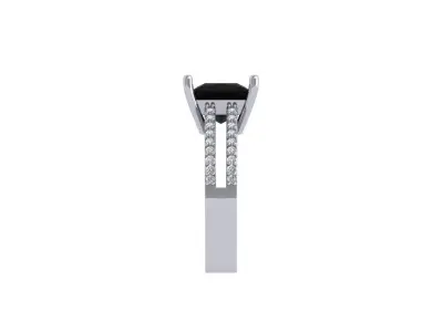 Solitaire Princess Ring 3D print model shop