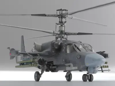 Russian Ka 52 attack helicopter  3D model