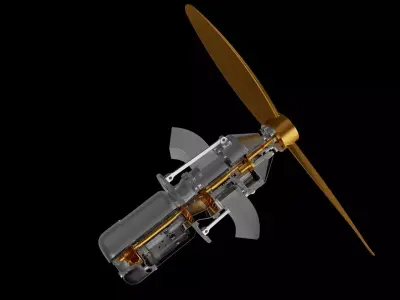 Turboprop engine   KJ-66 3D model