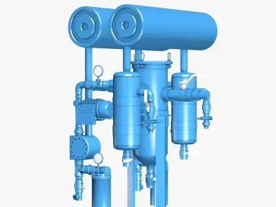 Industrial Blue Metal Element 3D model