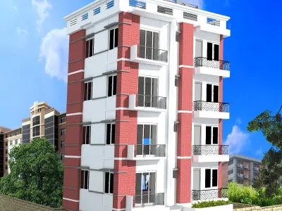 TWO STORY COMMERCIAL BUILDING MODEL 3D model 3D model purchase