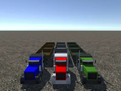 Industrial Long Truck pack-1 3D model