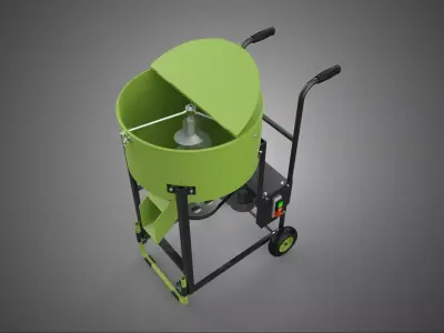 MOBILE BUCKET VERTICAL HELICAL AUGER SCREW MIXER BLENDER GRINDER 3D model