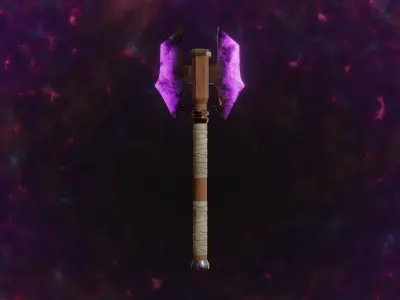 Double Bit Shadow Axe - Elemental Battle Axe - Model 01 Low-poly 3D model