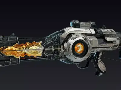 High-Detail Sci-Fi Plasma Rifle 3D Model 3D model