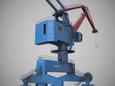 Portal Jib Crane Low-poly 3D model