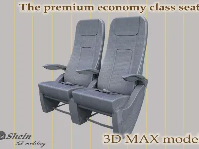 the premium economy class seat  3D model