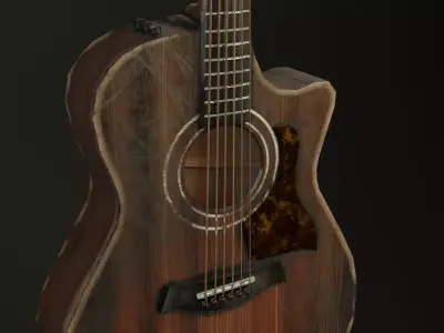 Guitar The Last Of Us Type Ellie Low-poly 3D model