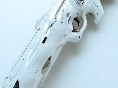Futuristic Rifle with Unique Design - low poly 3D Model  3D model