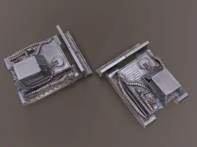 Post apocalyptic Tank Low-poly 3D model