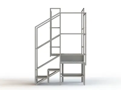 Stairs 3 Steps With Plataform - Escada 3 Degraus Com Plataforma 3D model