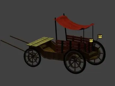 CART 002 Low-poly 3D model