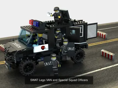 Lego military vehicles and characters collection 3D Model Pack