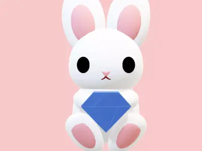 cute bunny character  3D model