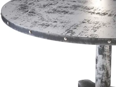 Viktor Industrial Solid Metal and Cast Iron Dining Table 3D model