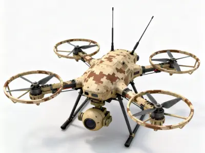 Desert Tactical Recon Drone 3D Model Low-poly 3D model