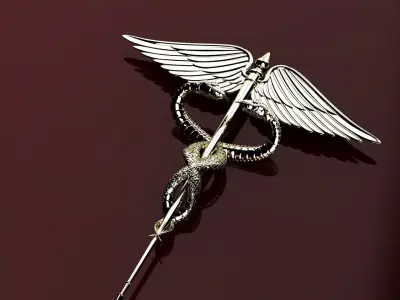 brooch medical symbol 3D print model