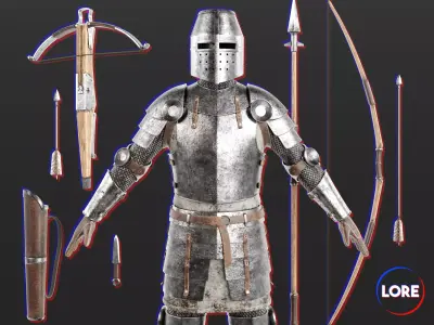 Medieval Collection Knightly Archer 3D Model Pack