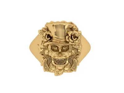 Skull Ring 3D print model 5