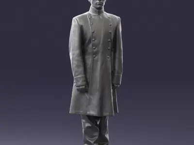 Man in full military uniform 0179 3D model