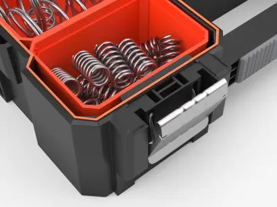 Coil Springs in Plastic Box 3D model