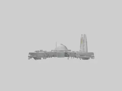 Lunar Base Model 1 Low-poly 3D model