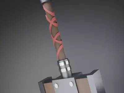 Stylized Low Poly Hammer Low-poly 3D model