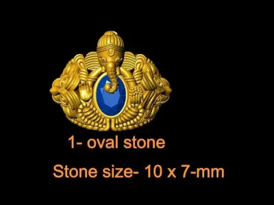 Lion Ganesha Ring Artwork-8 3D print model
