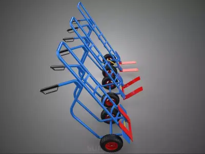 HAND TRUCK SACK TROLLEY PALLET BOX CART TIP TILT FORK LIFT KIT 2 3D model