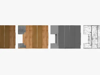 001281 scary wooden cupboard 3D model